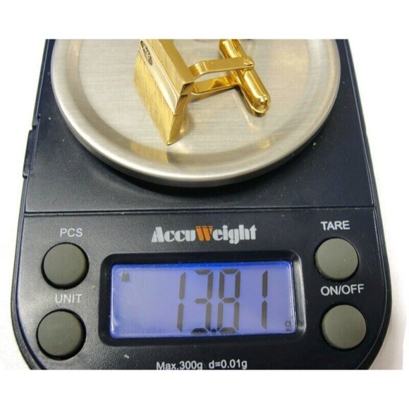 Josten's Cufflinks Gold Tone 10K Gold Ford Insert Wedding Tux Vintage - Picture 14 of 14